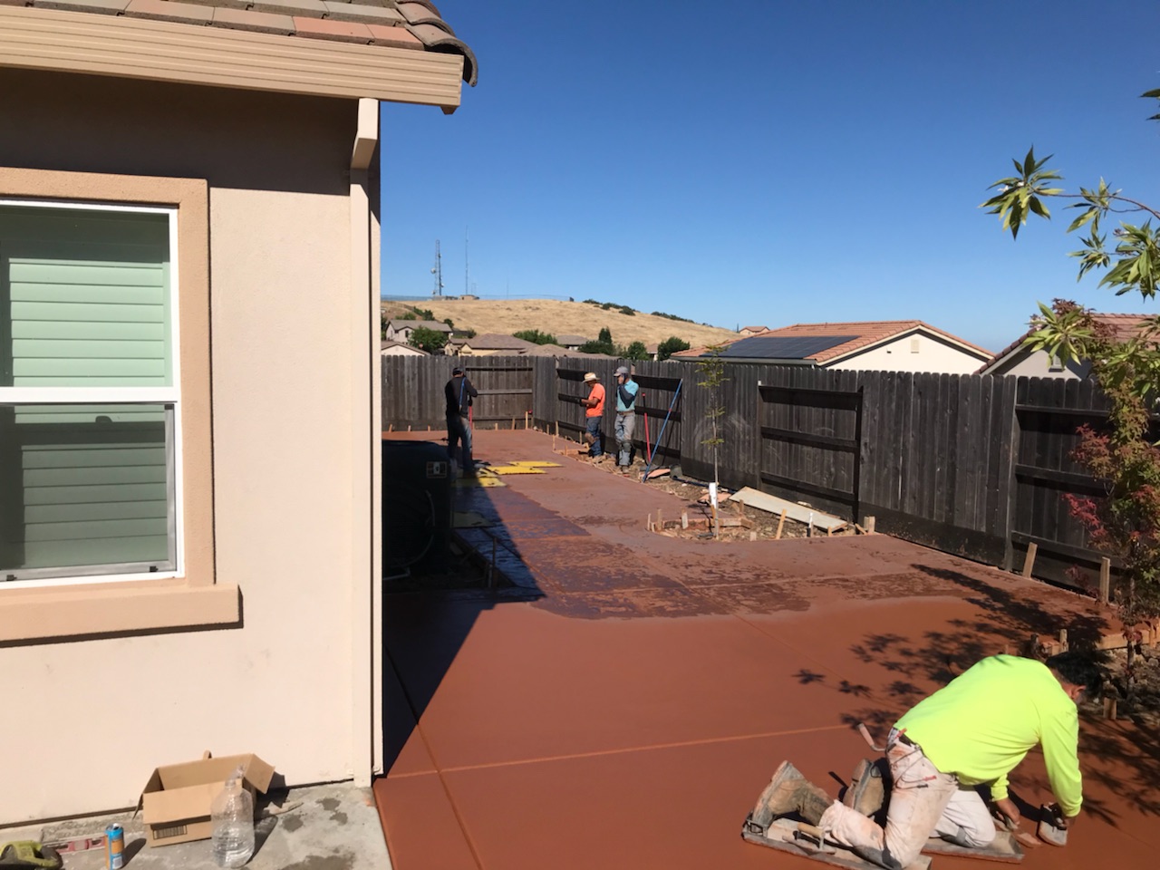 The photo shows the finished concrete work in Aliso Viejo.