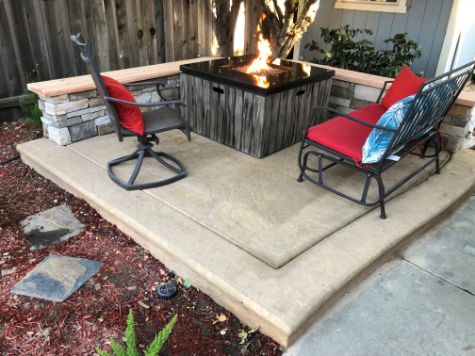 this image shows outdoor fireplace in Aliso Viejo