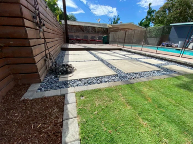 this image shows pool deck in Aliso Viejo, California